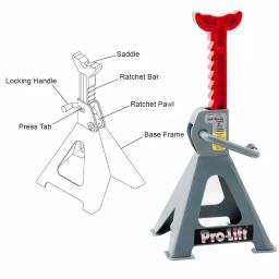 Pro-Lift Pro Lift T-6902 2-Ton Jack Stands with Ductile Cast Iron Ratchet Bar (Pair) thumbnail 4