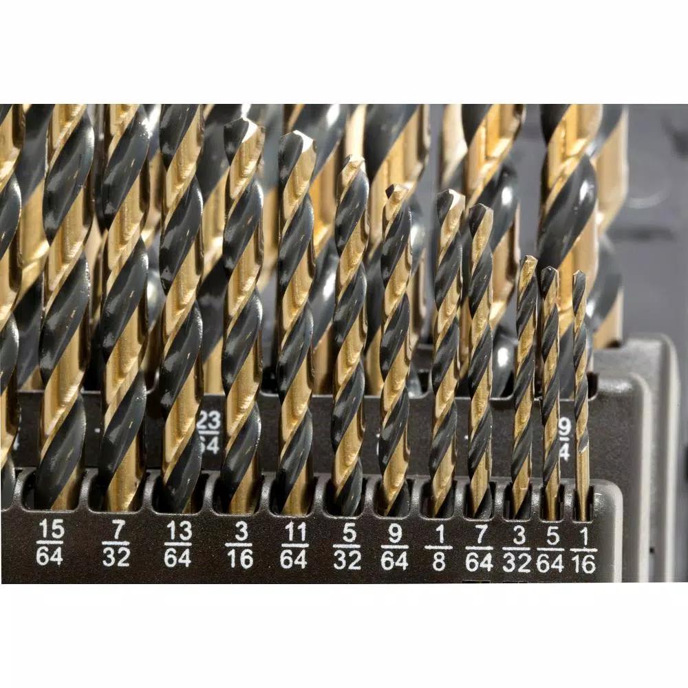 WEN 29-Piece HSS Jobber Drill Bit Set with Black Gold Finish and Carrying Case