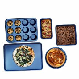GRANITESTONE Classic Blue Pro 0.8mm Titanium and Diamond Infused Non-Stick 5 Piece Bakeware Set thumbnail 1