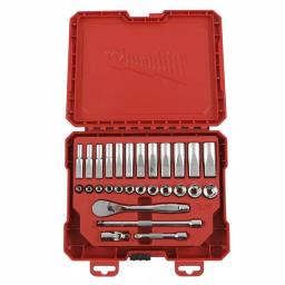 Milwaukee 1/4 in. Drive SAE & Metric Ratchet and Socket Mechanics Tool Set, 54-Piece thumbnail 8