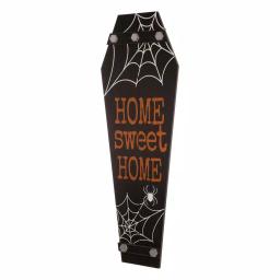 Glitzhome 42 in. Halloween Wooden Coffin Porch Leaning Decor - Home Sweet Home Sign thumbnail 5