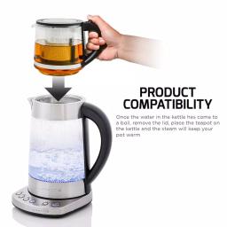 Ovente 1.7L Stainless Steel Glass Electric Kettle with ProntoFill Technology and 27-Oz Teapot Bundle thumbnail 5