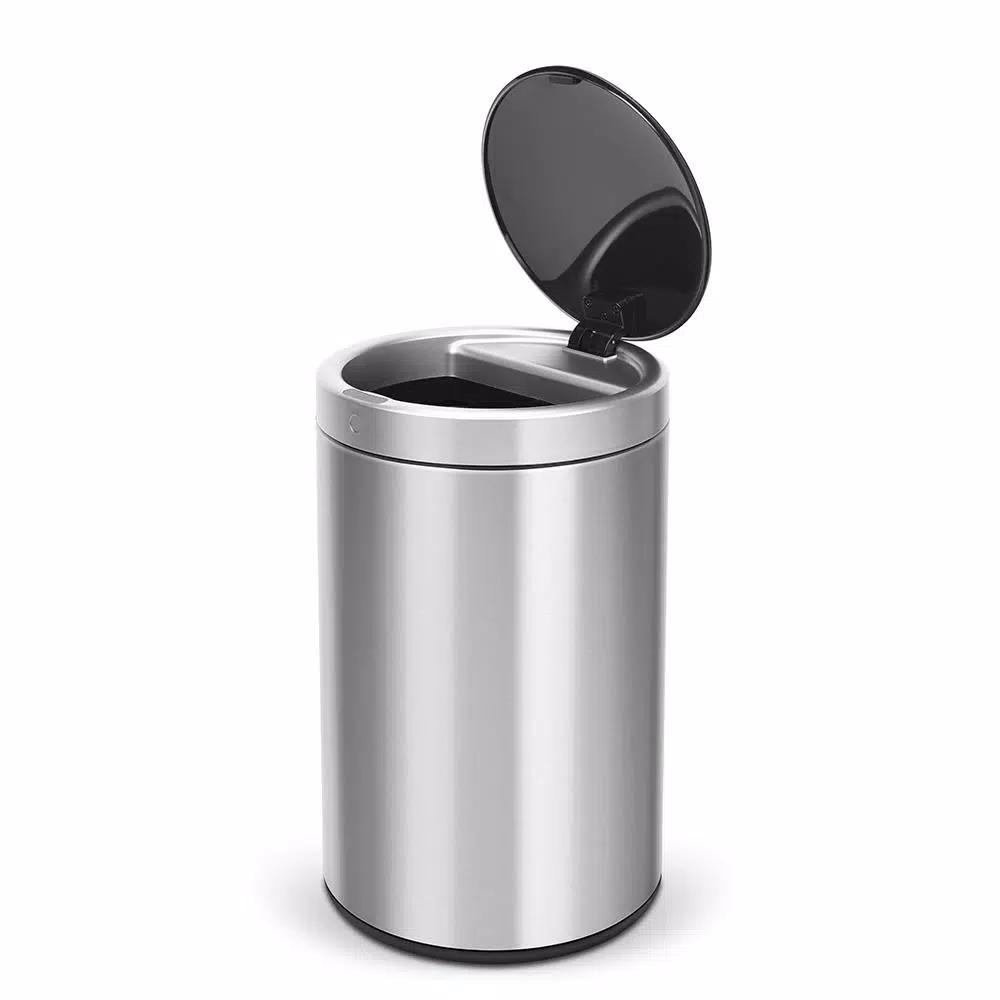 Innovaze 3.2 Gallon Stainless Steel Motion Sensor Touchless Trash Can, Fingerprint Resistant Round Bin
