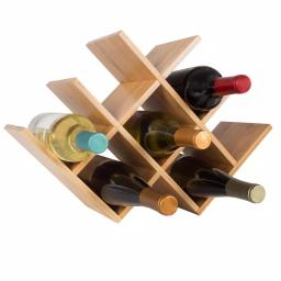 Unbranded Weymouth Home Bamboo 8-Bottle Tabletop Wine Rack, Freestanding Wine Holder thumbnail 2
