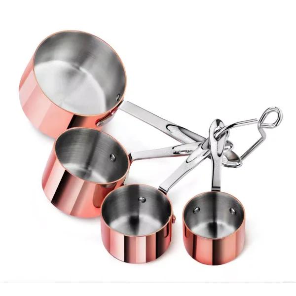 Artaste New Star 4-Piece Brass Plated Stainless Steel Measuring Cup Set
