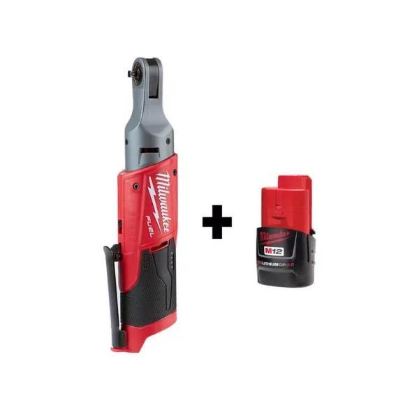 Milwaukee M12 FUEL 1/4 in. Brushless Cordless Ratchet with 2.0 Ah Battery