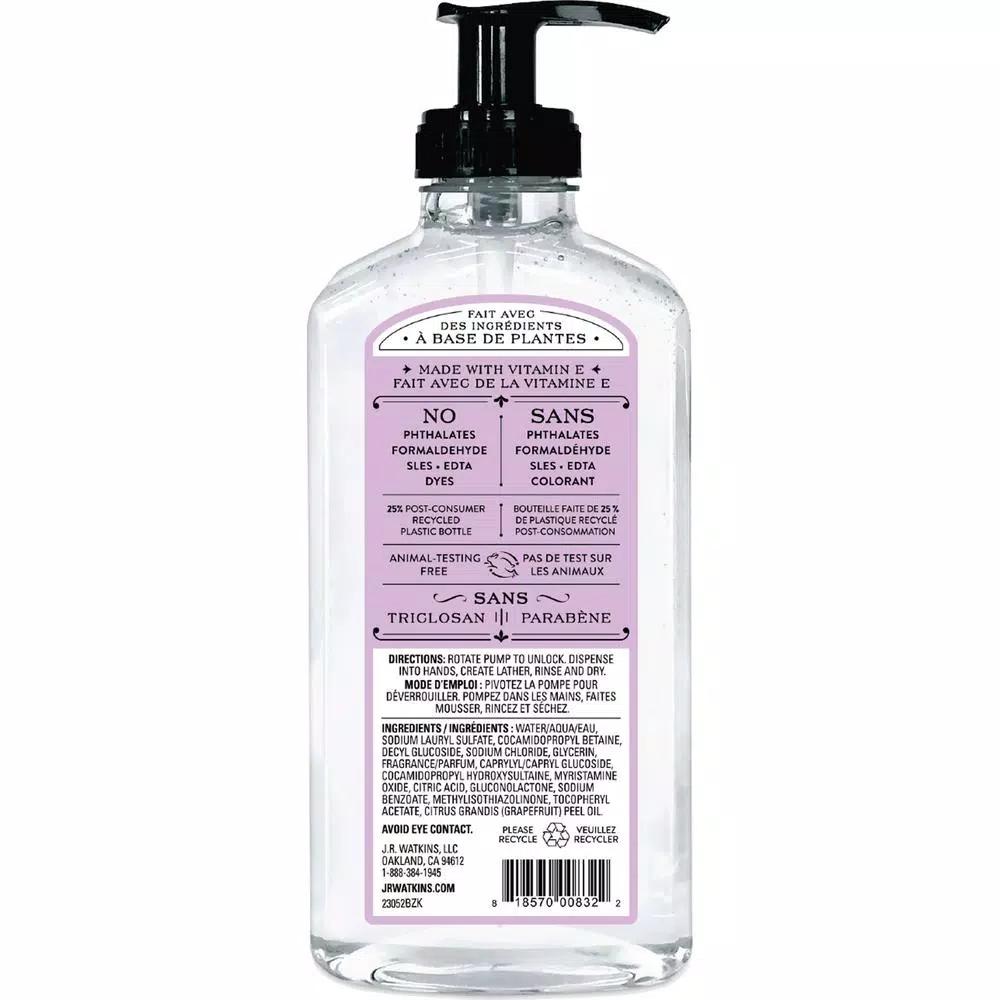 J.R. Watkins Lavender Essential Oil Hand Soap, 11 oz. Pump Bottle (Case of 6)