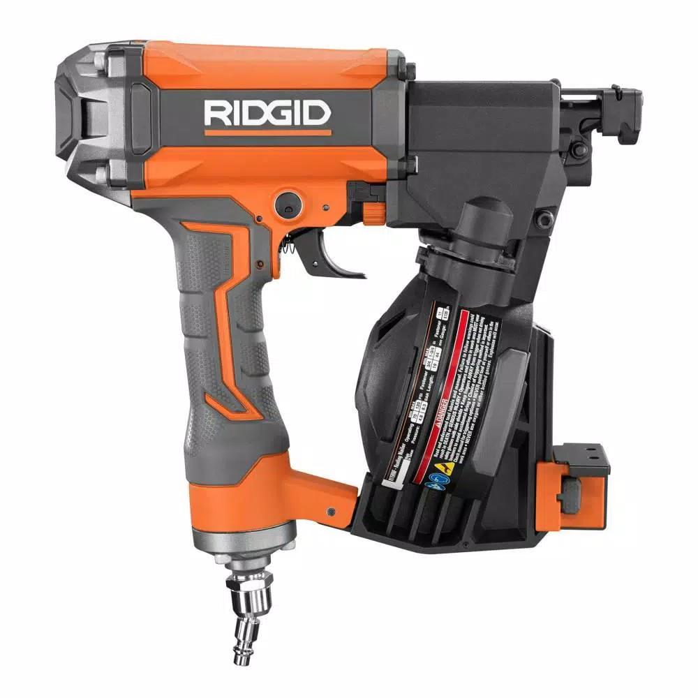 RIDGID 15-Degree 1-3/4 in. Coil Roofing Nailer with 50 ft. Lay Flat Air Hose Kit