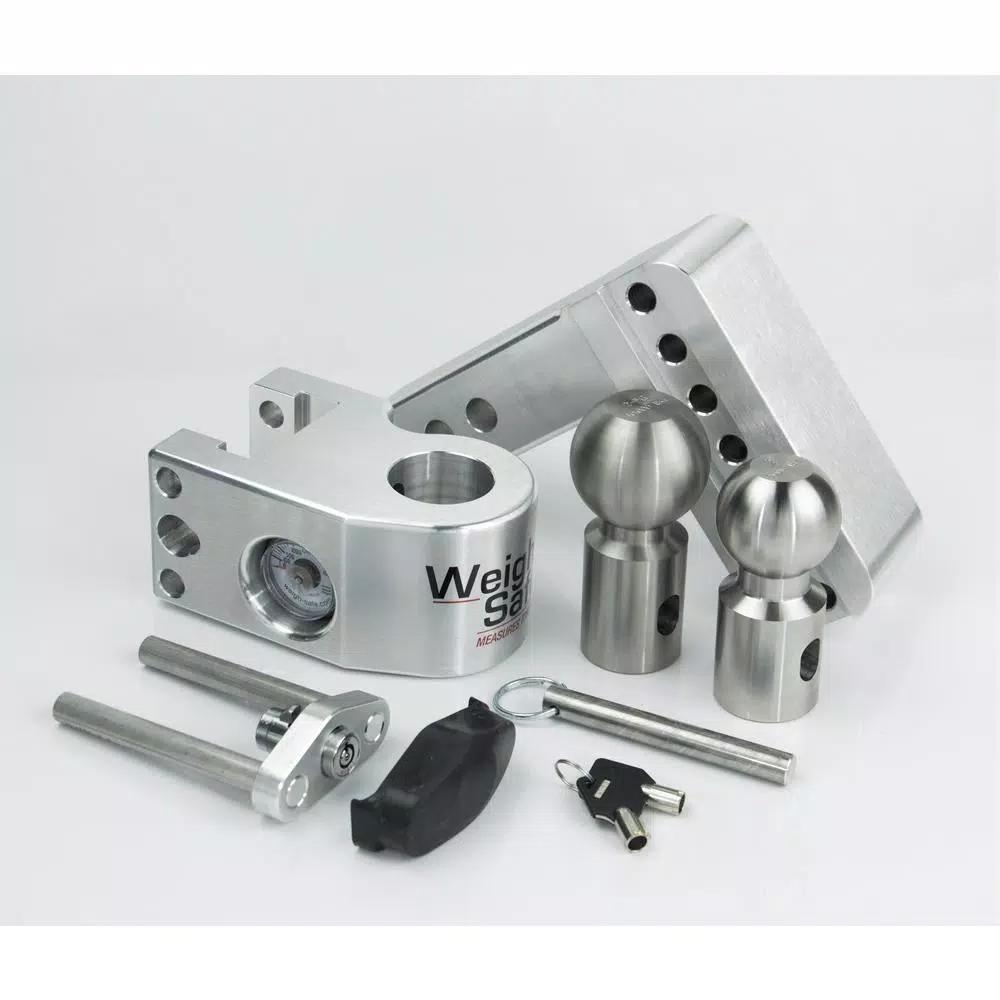 Weigh Safe Weigh-Safe 4 in. Drop Adjustable Class V Ball Mount with Built-In Hydraulic Scale