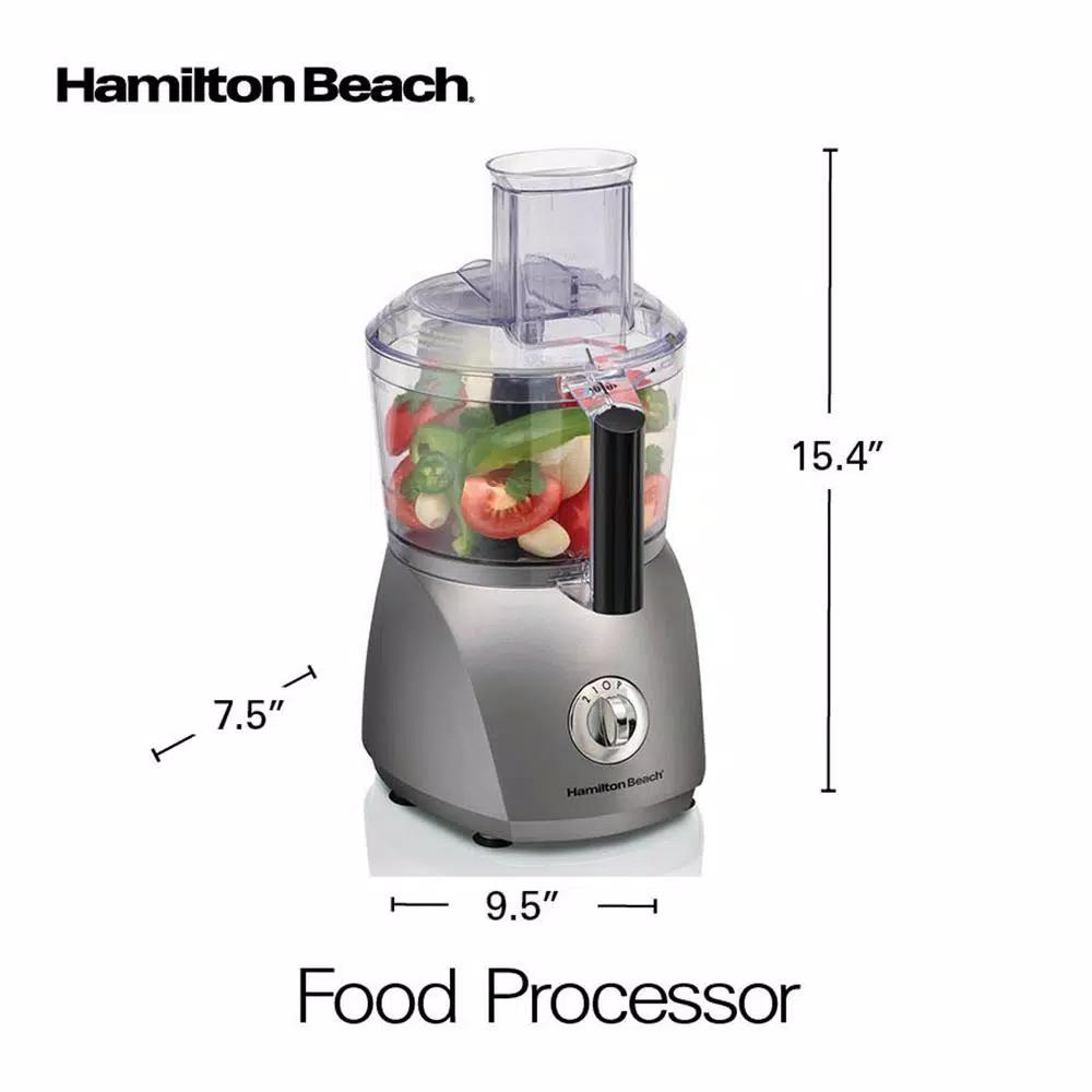 Hamilton Beach 10-Cup Food Processor, 525W, 3-Speed Grey