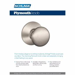Schlage Plymouth Keyed Entry Door Knob, Matte Black, ANSI Grade 1 thumbnail 4