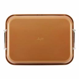 Ayesha Curry Ayesha Bakeware Nonstick Roasting Pan with Convertible Rack, 11 x 15-Inch, Copper thumbnail 3