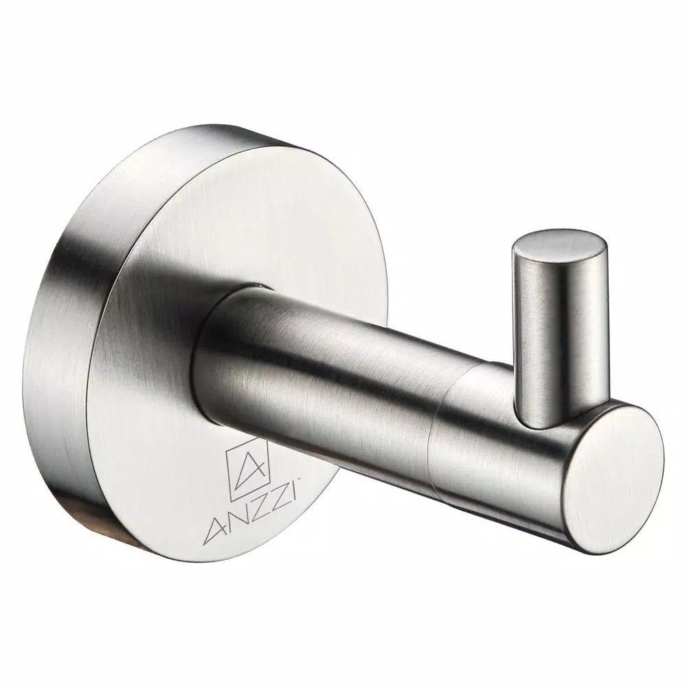 ANZZI Caster Series Single Robe Hook, Brushed Nickel, Wall Mounted