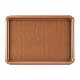Ayesha Curry Nonstick Cookie Pan Set, 3-Piece Copper Steel Bakeware thumbnail 2