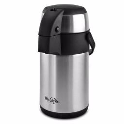 Mr. Coffee Everflow 2.3 Qt. Stainless Steel Insulated Beverage Pump Pot Dispenser thumbnail 1