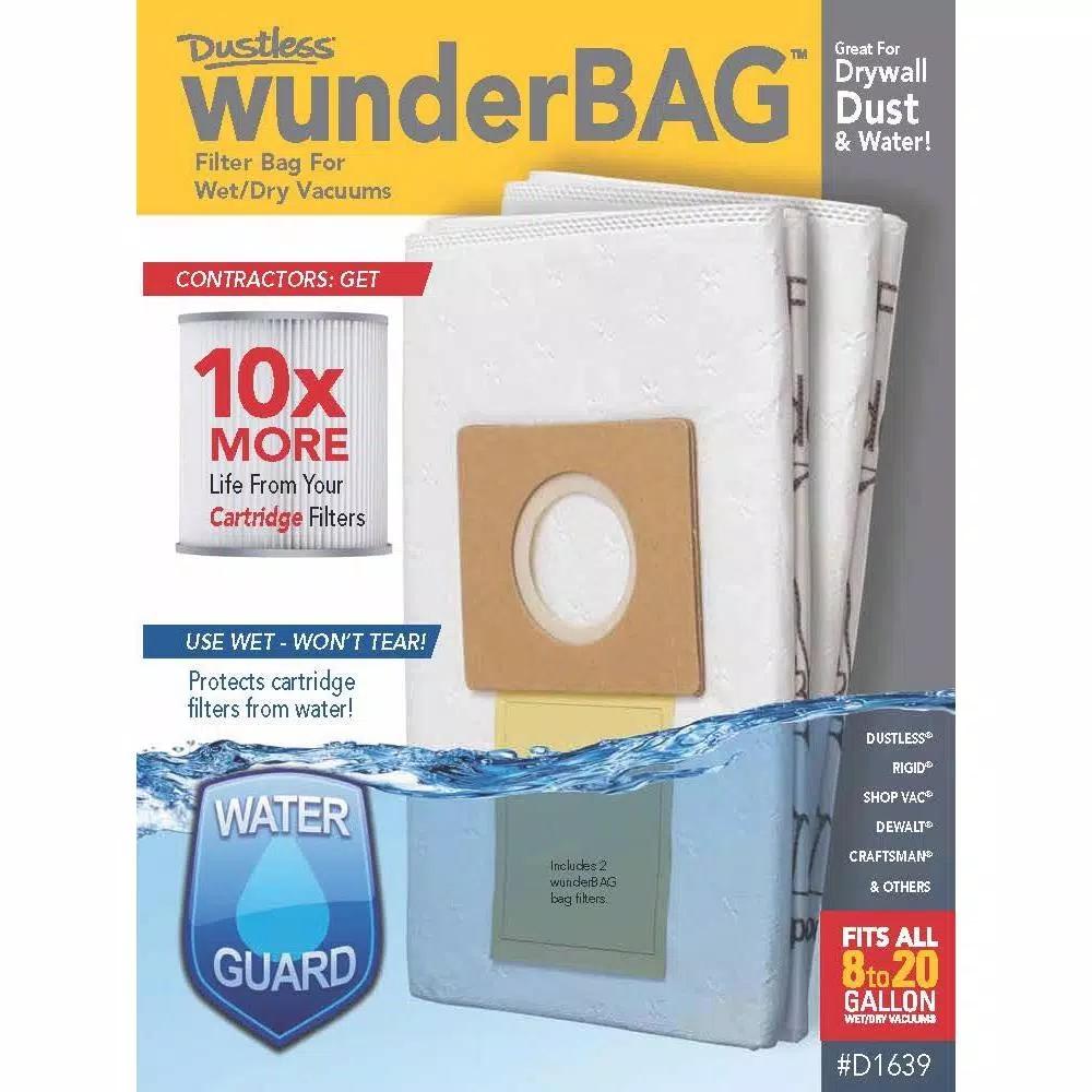 Dustless Technologies Wunderbag Micro Pre-Filter 2-Pack for Dustless 16 Gal. Wet/Dry and HEPA Vacuums