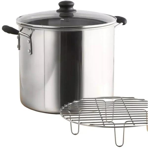 IMUSA 8 Qt. Aluminum Stovetop Steamer with Tempered Glass Lid