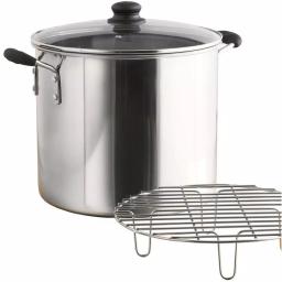 IMUSA 8 Qt. Aluminum Stovetop Steamer with Tempered Glass Lid thumbnail 1