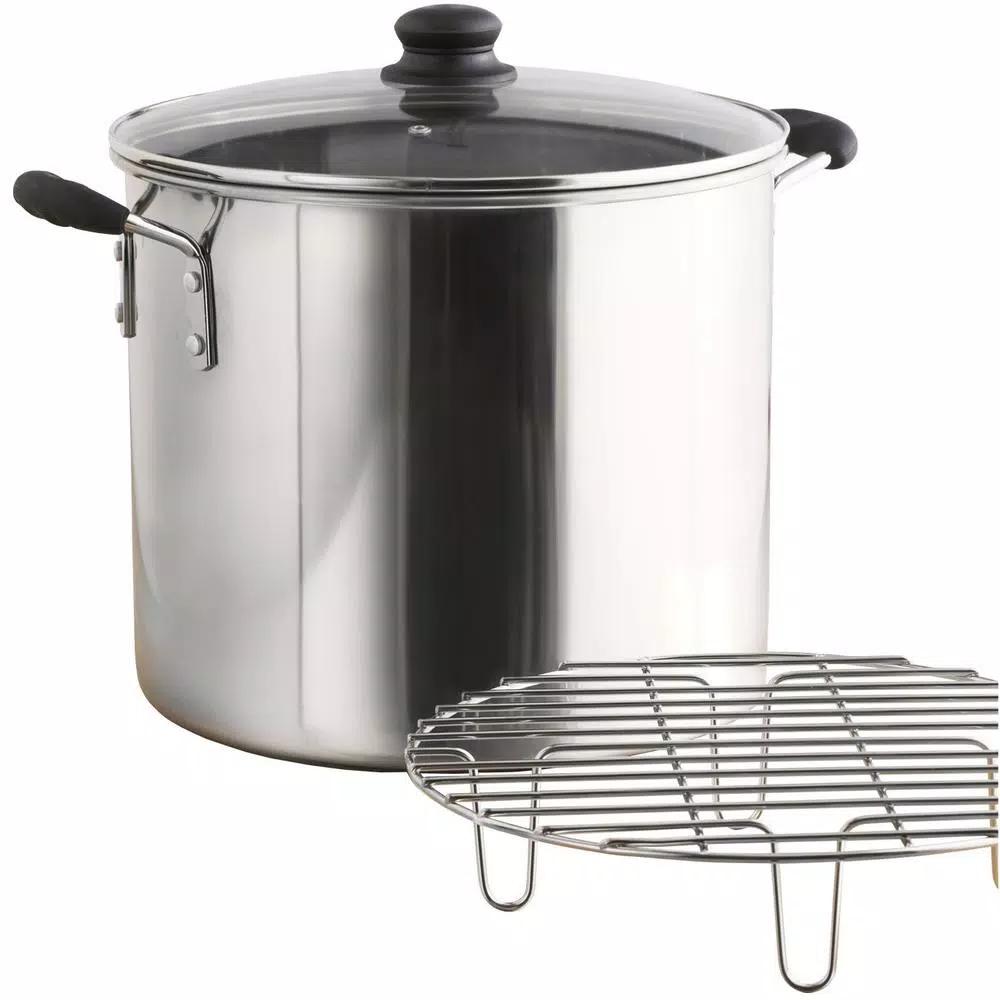 IMUSA 8 Qt. Aluminum Stovetop Steamer with Tempered Glass Lid