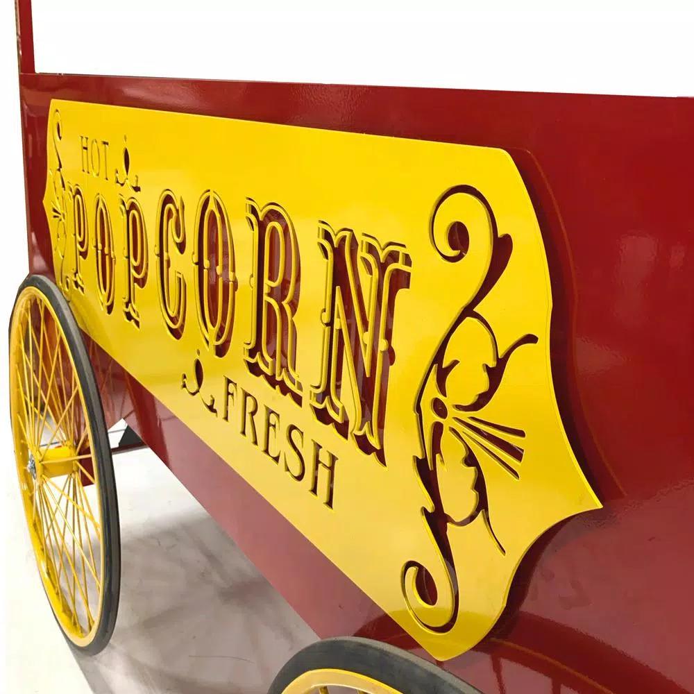 Paragon Commercial Popcorn Wagon - Red Steel Mobile Concession Cart