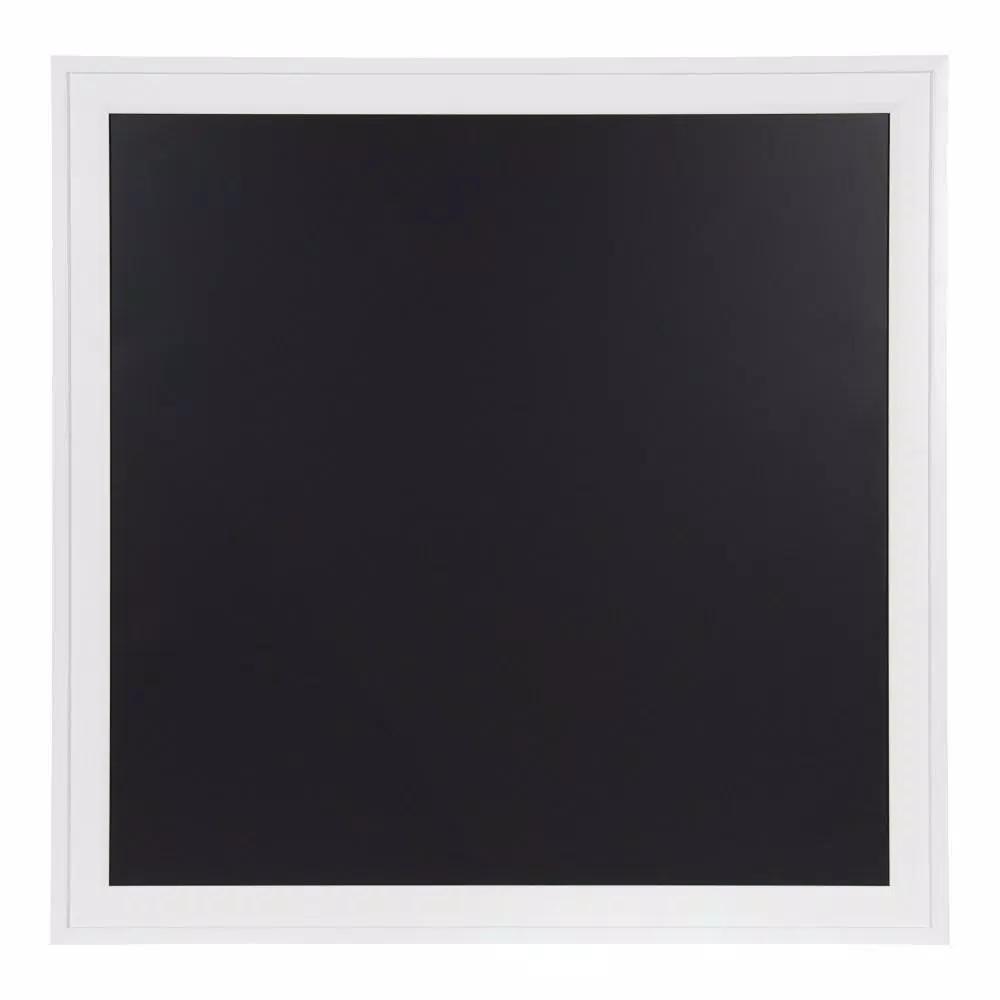 DesignOvation Bosc White Chalkboard Magnetic Memo Board, Square Framed Wall Decor