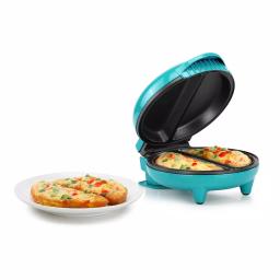 HOLSTEIN HOUSEWARES Holstein 4-Egg Omelette Maker, 2-Section Non-Stick Egg Cooker in Teal and Stainless Steel thumbnail 2
