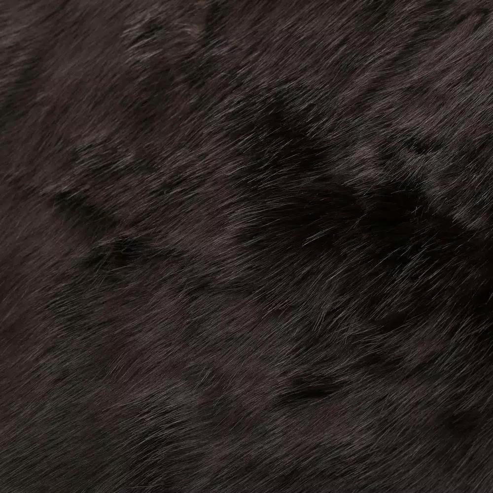 Noble House Toscana Shadow Faux Fur Throw Blanket, Gray Modern Solid Pattern