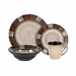 Pfaltzgraff Taos 16-Piece Stoneware Dinnerware Set, Service for 4, Brown thumbnail 1
