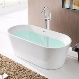 Vanity Art 40 in. Freestanding Single-Handle Claw Foot Tub Faucet with Hand Shower, Polished Chrome thumbnail 5