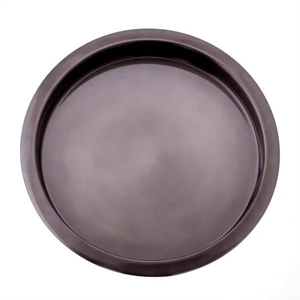 Old Dutch 16 in. Gunmetal Stainless Steel Round Serving Tray