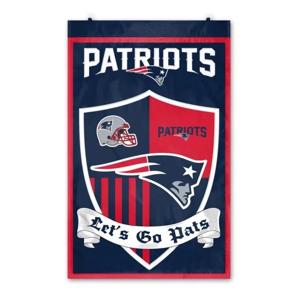 Party Animal, Inc. New England Patriots Shield Crest Wall Tapestry - Embroidered Sports Banner