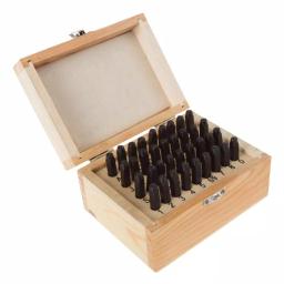 Stalwart 36-Piece Steel Letter and Number Punch Set with Wooden Storage Case thumbnail 1