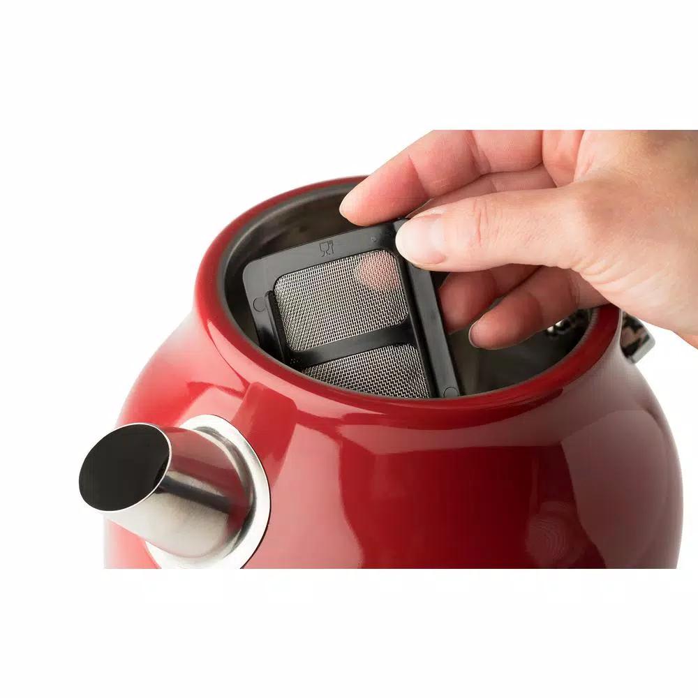 Haden Dorset 1.7L Red Stainless Steel Electric Cordless Kettle, 7-Cup Capacity