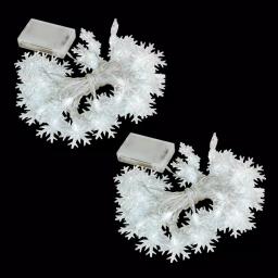 LUMABASE Battery Operated LED Snowflake String Lights, Cool White, Set of 2 thumbnail 1