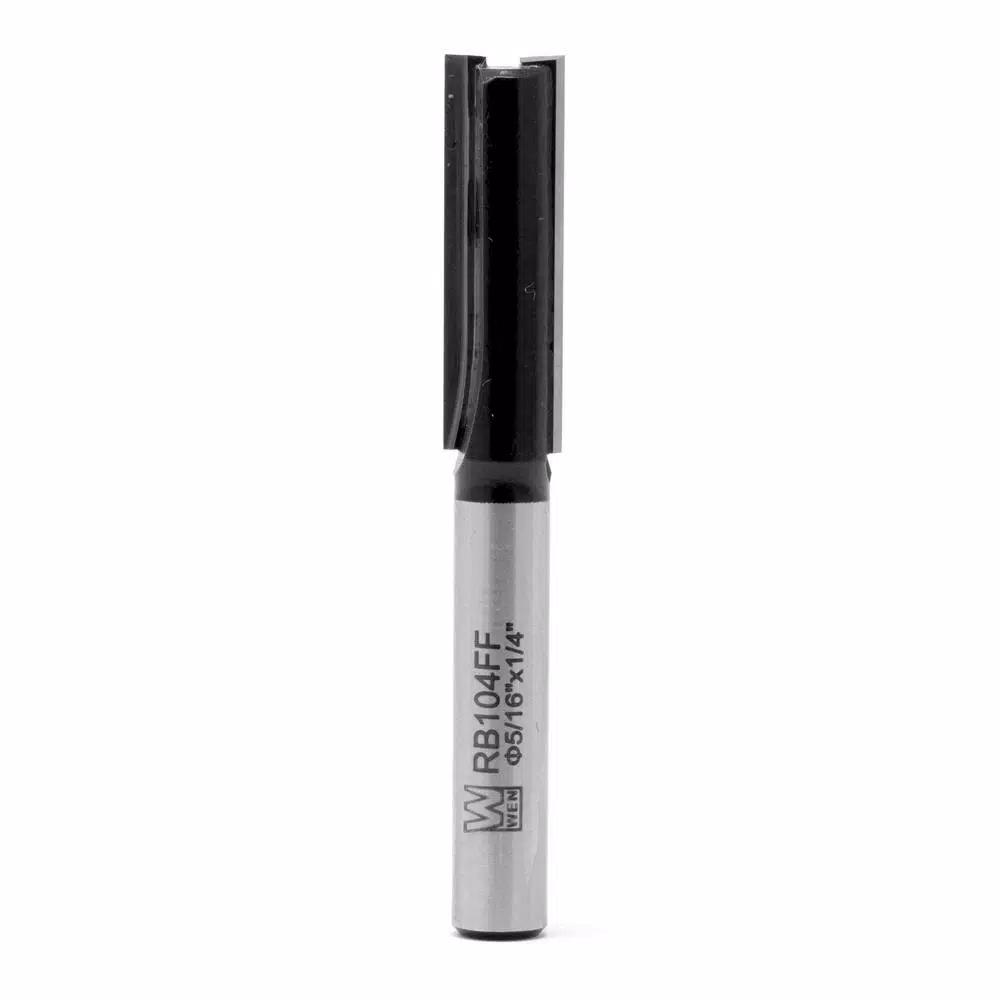 WEN 5/16 in. Straight 2-Flute Carbide Tipped Router Bit, 1/4 in. Shank