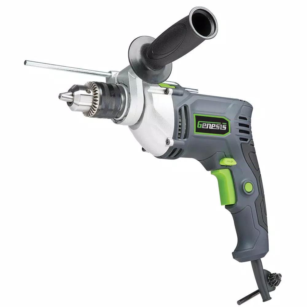 Genesis GHD1275 1/2 in. Variable Speed Reversible Hammer Drill, 7.5 Amp