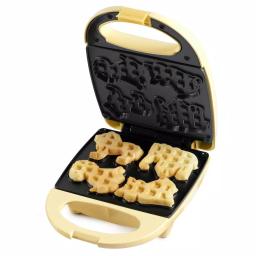 Nostalgia MyMini Circus Animal Waffle Maker, 4-Shape Yellow Waffle Iron thumbnail 2