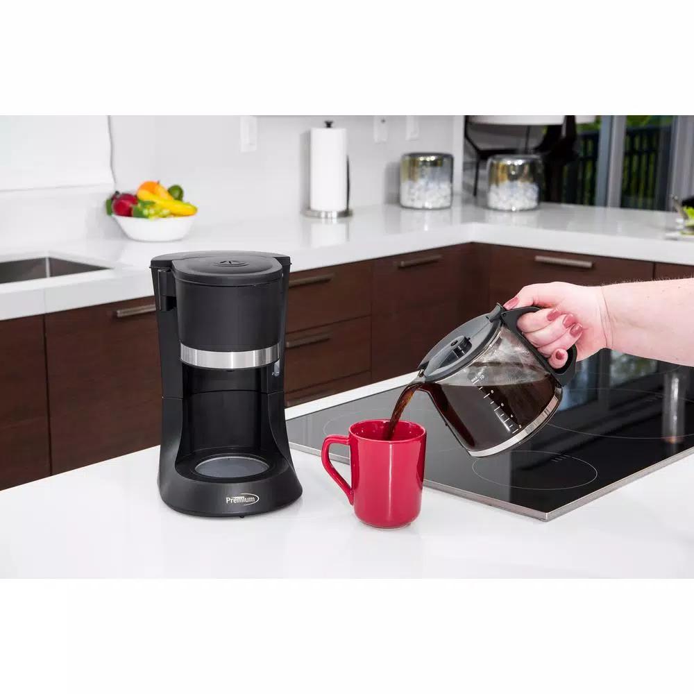PREMIUM 10-Cup Drip Coffee Maker with Glass Carafe and Pause to Pour Function, Black