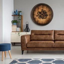 Glitzhome 27.76 in. Vintage Industrial Oversized Wall Clock with Moving Gears and Roman Numerals thumbnail 8
