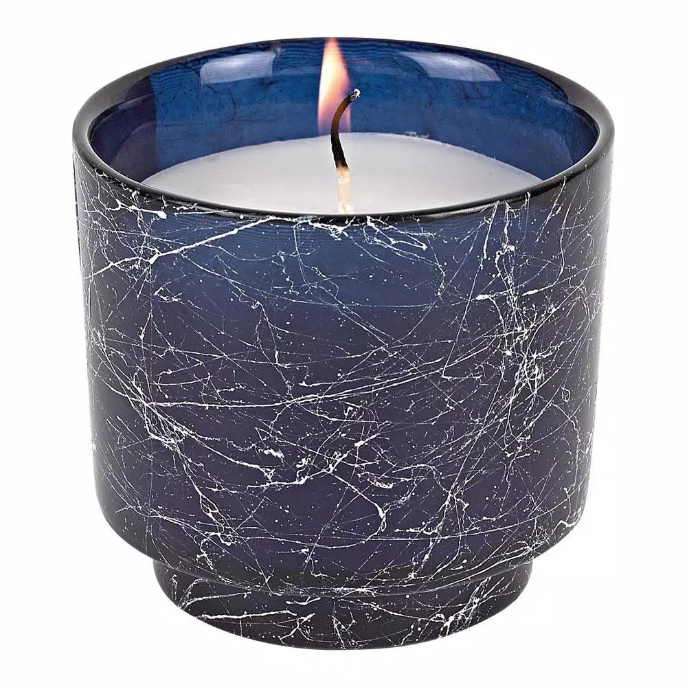 Badash Crystal Badash Handcrafted Cobalt Blue Glass Jar Vanilla Scented Soy Candle