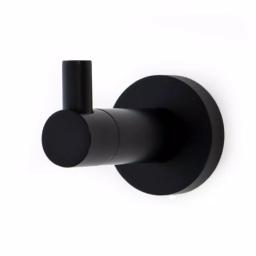 Italia Florence Wall Mounted Robe Hook - Matte Black Solid Brass thumbnail 2