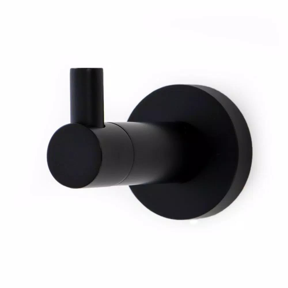 Italia Florence Wall Mounted Robe Hook - Matte Black Solid Brass
