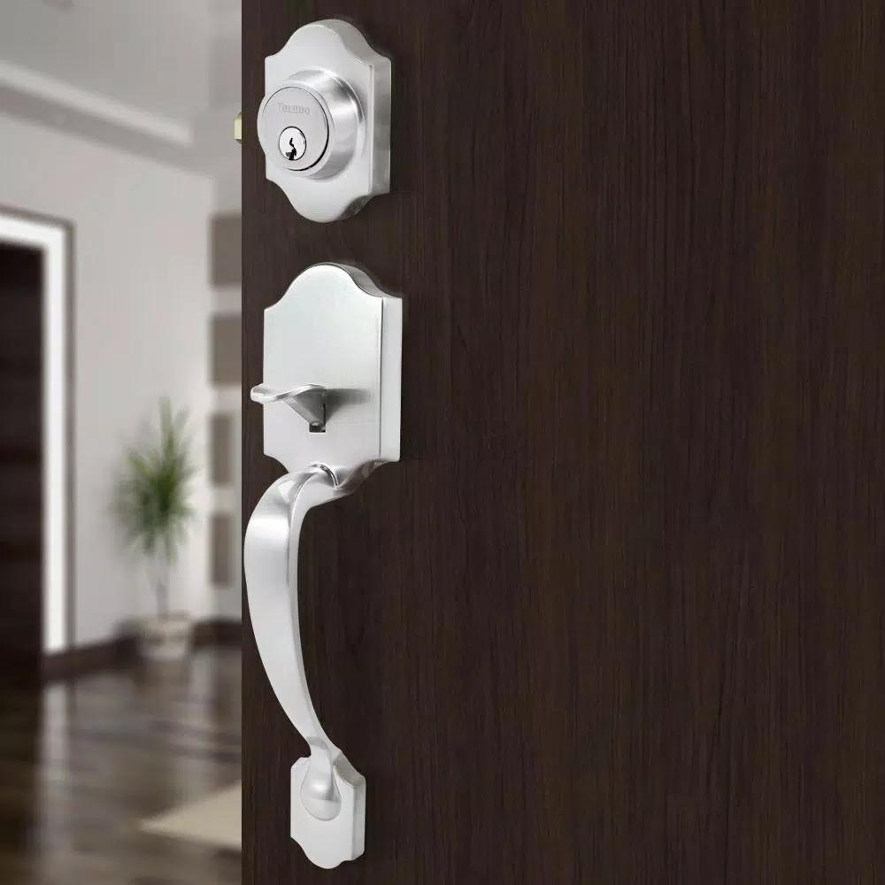 Toledo Fine Locks Cordoba Double Cylinder Satin Nickel Entry Handleset