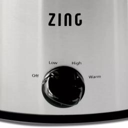 Zing 6 Qt Oval Stainless Steel Slow Cooker with Glass Lid and Removable Stoneware thumbnail 3