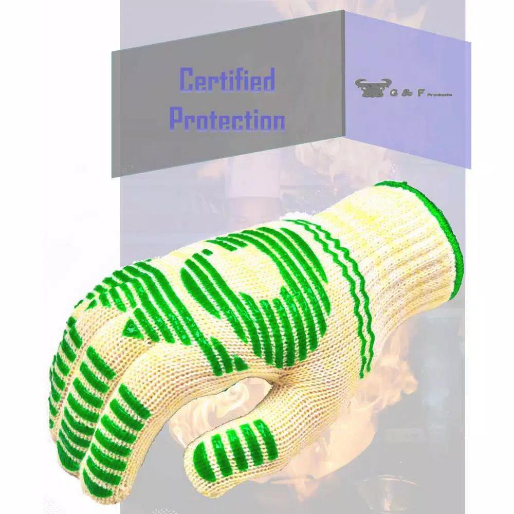 G & F Products DuPont Nomex and Kevlar Heat Resistant 5-Finger Oven Mitts