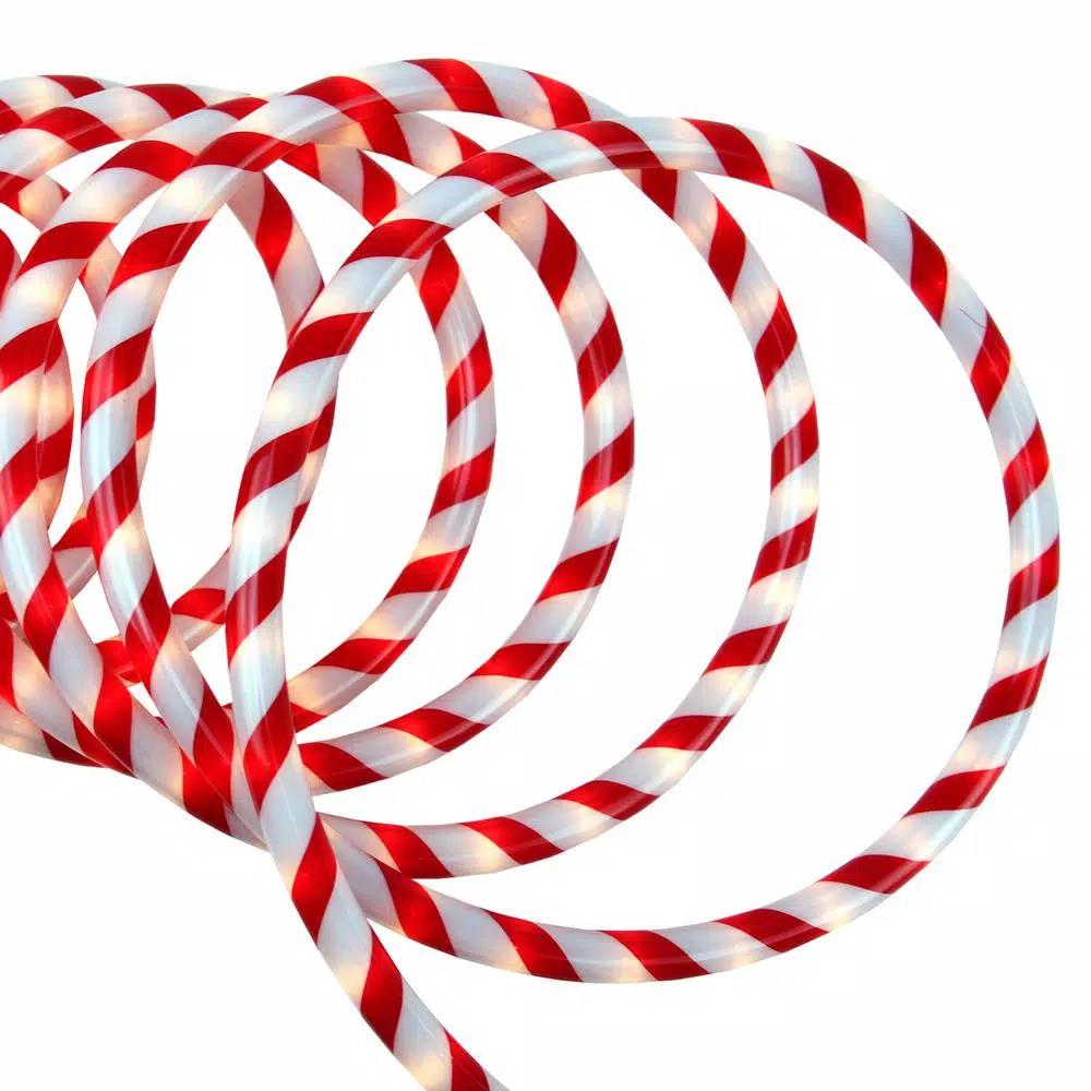 Northlight 18 ft. Red and White Striped Candy Cane Christmas Rope Light, 108-Light Incandescent Specialty Lights