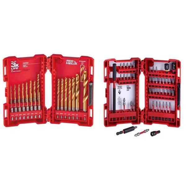 Milwaukee SHOCKWAVE Impact Duty 68-Piece Titanium Drill Bit and Steel Driver Bit Set