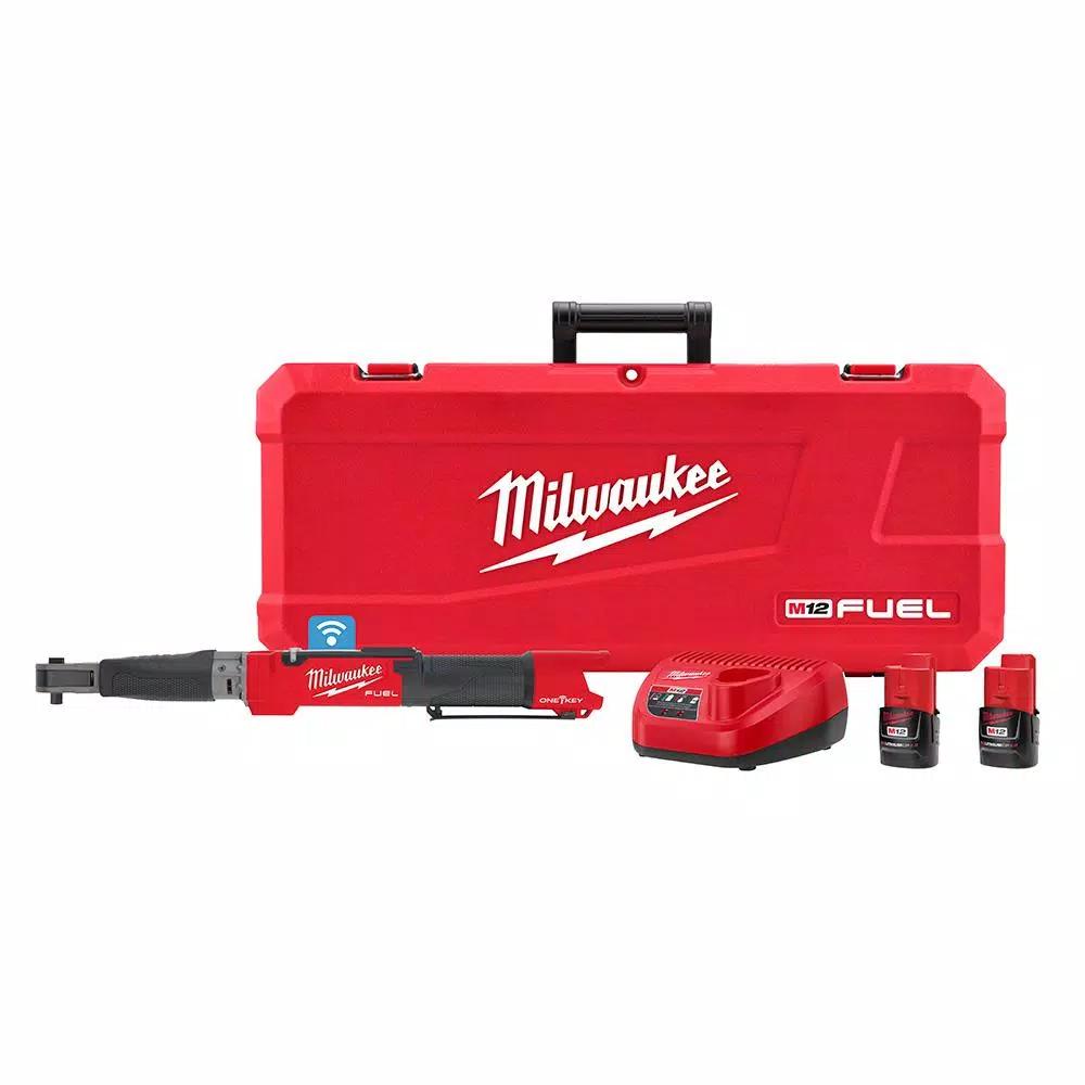 Milwaukee M12 FUEL 3/8 in. Digital Torque Wrench Kit with ONE-KEY, Two 2.0 Ah Batteries & Charger