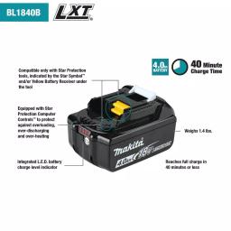 Makita 18V LXT Lithium-Ion 4.0 Ah Battery and Rapid Optimum Charger Starter Pack with Bonus Handheld Vacuum thumbnail 6