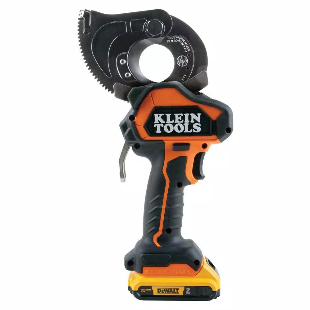 Klein Tools Battery-Operated Closed-Jaw Cable Cutter Kit with 20V 2 Ah Batteries & Charger